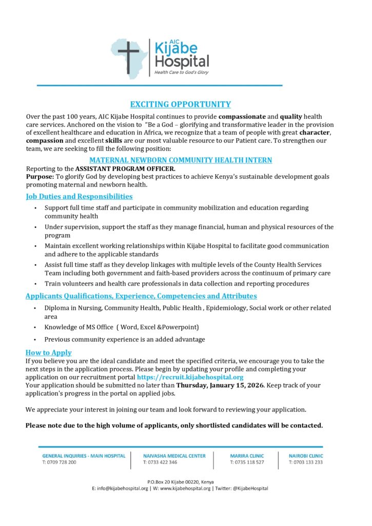 Maternal Newborn Community Health Intern Maternal Newborn Community Health Intern